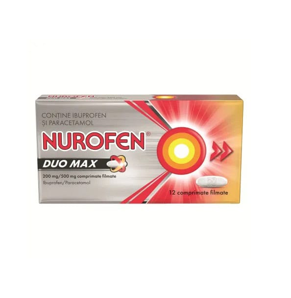 Nurofen Duo Max, 200mg/500mg, 12 Comprimate Filmate, Reckitt Benckiser
