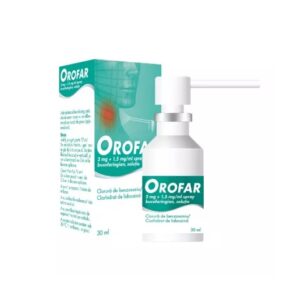 Orofar, 2 mg + 1,5 mg/ml Spray Bucofaringian, Soluţie, 30 ml, Stada