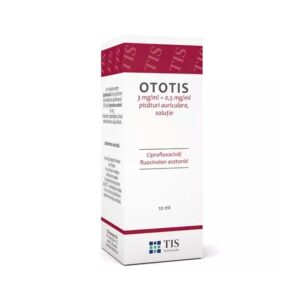 Ototis Picături Auriculare, Soluţie, 3 mg/ml + 0,5 mg/ml, 10 ml, Tis Farmaceutic