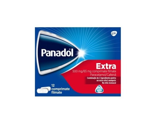 Panadol Extra, 500mg/65mg, 12 Comprimate Filmate, Gsk