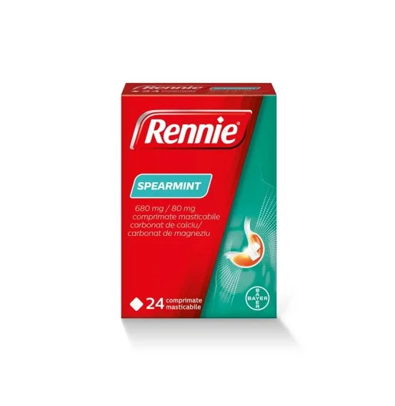 Rennie Spearmint, 24 Comprimate Masticabile, Bayer