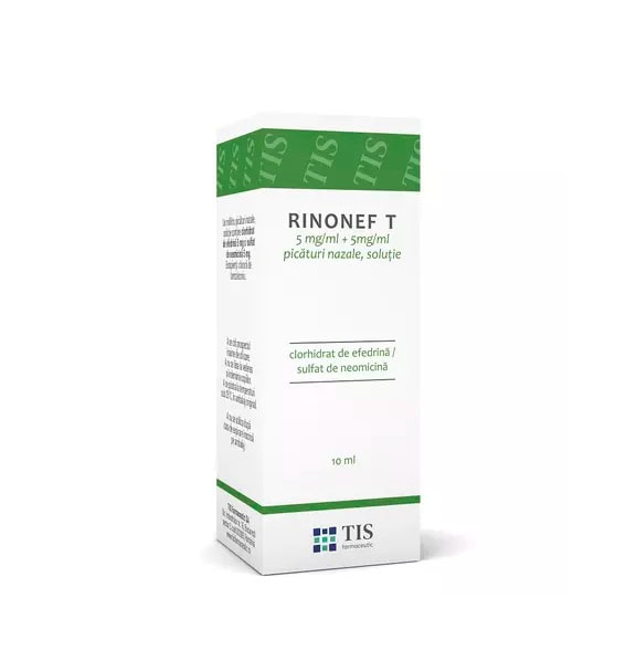 Rinonef-T Picaturi Nazale, 5 mg/ml + 5 mg/ml, 10 ml, Tis Farmaceutic