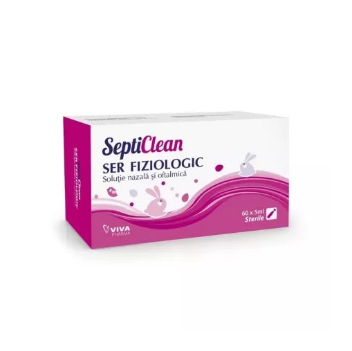 Ser Fiziologic SeptiClean, 5 ml, 60 Monodoze, Viva Pharma