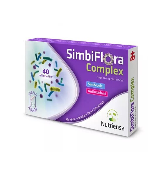 SimbiFlora Complex, 10 Capsule Vegetale, Antibiotice SA