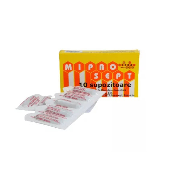 Supozitoare Miprosept, 10 Bucati, Institutul Apicol