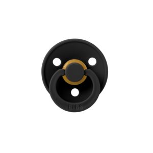 Suzeta din Latex cu Tetina Rotunda, 18 Luni+, Colour Black, BIBS