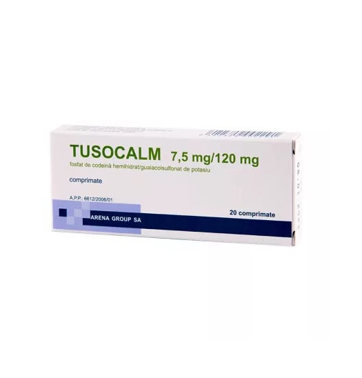 Tusocalm, 7,5 mg /120 mg, 20 Comprimate, Arena Group