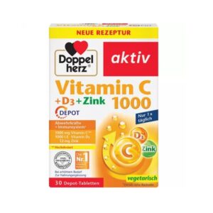 Vitamina C 1000 mg + D3 + Zinc Depot, 30 Comprimate, Doppelherz