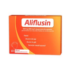 Aliflusin, 500 mg/200 mg/4 mg, 10 Plicuri de Granule Efervescente, Natur Produkt Pharma