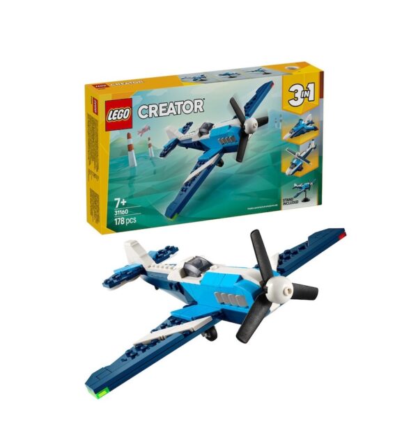 Avion de Curse, 3 in 1, 178 Piese, Lego Creator