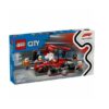 Boxa si Mecanici F1 cu Masina Ferrari City, 322 Piese, Lego City