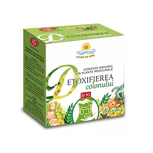 Complex Natural din Plante Medicinale Detoxifierea Colonului, D92, 28 Plicuri, Fares