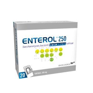 Enterol 250 mg, capsule pentru sănătate digestivă.