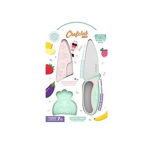 Kit Cutit de Bucatar pentru Copii, Roz si Verde Pastel, Chefclub Kids