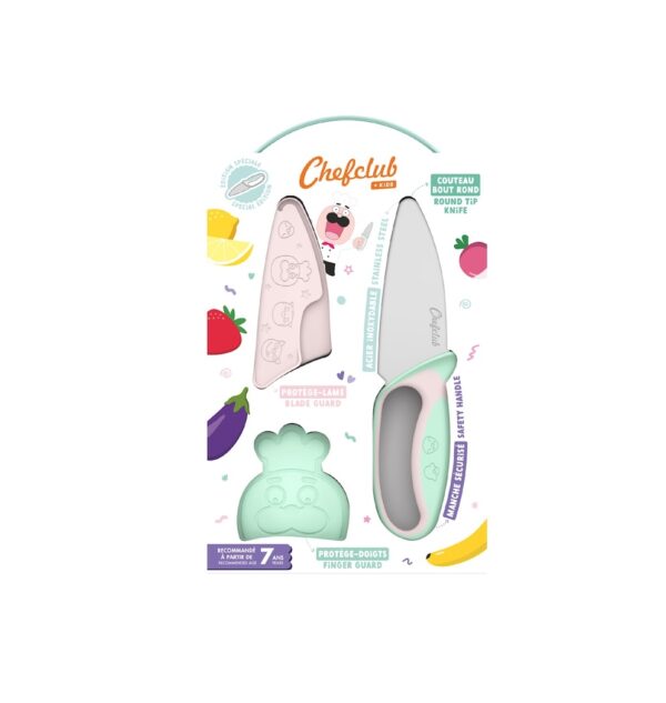 Kit Cutit de Bucatar pentru Copii, Roz si Verde Pastel, Chefclub Kids