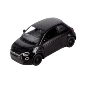 Macheta Metalica Fiat 500E, Scara 1:28, Negru, Kinsmart
