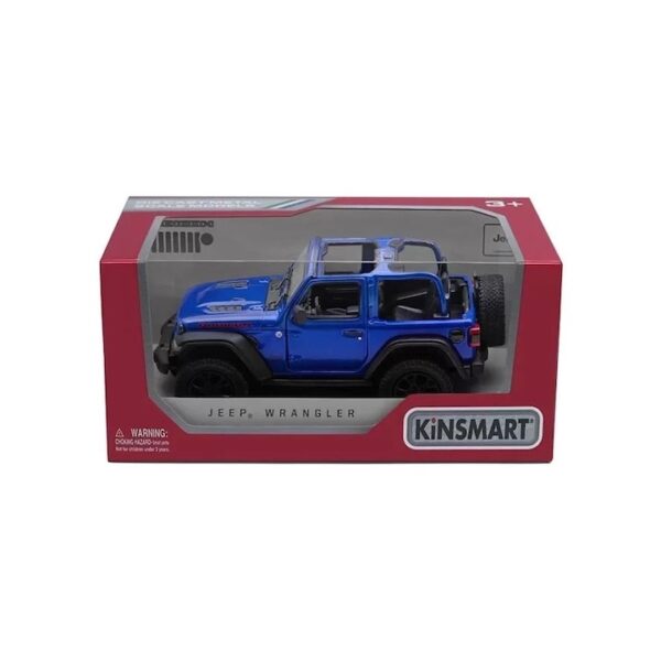 Macheta Metalica Jeep Wrangler, Scara 1:28, Albastru, Kinsmart
