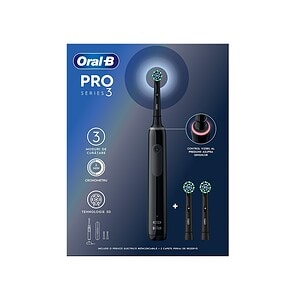 Periuta de Dinti Electrica Pro 3, 9900 Miscari/Min, Curatare 3D, 3 Programe, 2 Capete Negre, Oral-B