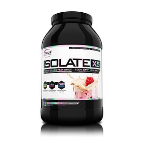 Pudra proteica tip izolat din zer cu aroma de Ciocolata Alba cu Zmeura Isolate-X5 White Choco Raspberry 2000g, Genius Nutrition