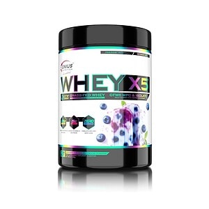 Pudra Proteica Whey X5, cu Aroma de Blueberry Freeze, 900g, Genius Nutrition