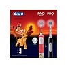 Set Periuta de Dinti Electrica Copii Pro Lion King, 20000 Pulsatii/Min, Curatare 2D, 2 Programe, 1 Capat Rosu + Periuta de Dinti Electrica Pro 1, 1 Capat Negru, Oral-B
