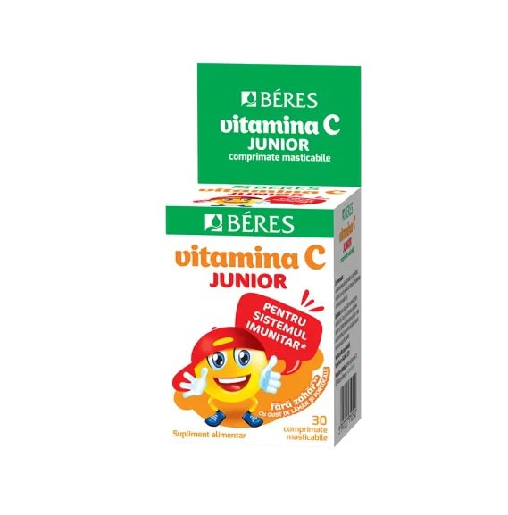 Vitamina C Junior, 30 Comprimate Masticabile, Beres
