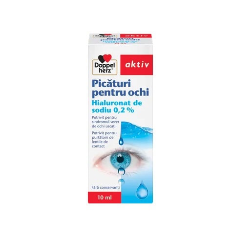 Picături pentru ochi cu hyaluronat de sodiu 0,2% de la Farmacia Morpheus pentru ochi uscați și iritați.