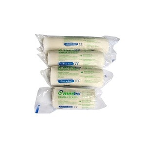 Bandaje elastice medicale, pachete cu diferite dimensiuni, pentru tratament și prim ajutor.