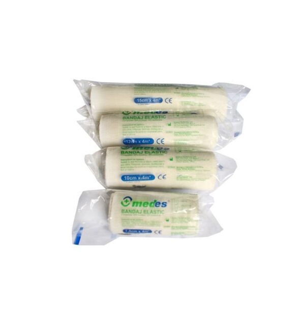 bandaj-elastic-12cm-x-4m-medes-O17697-farmacia-morpheus Bandaje elastice medicale, pachete cu diferite dimensiuni, pentru tratament și prim ajutor.