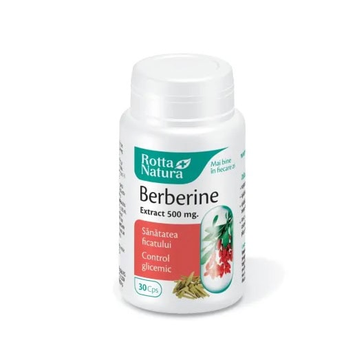 Berberine extract 500 mg, supliment pentru sănătatea ficatului și control glicemic.