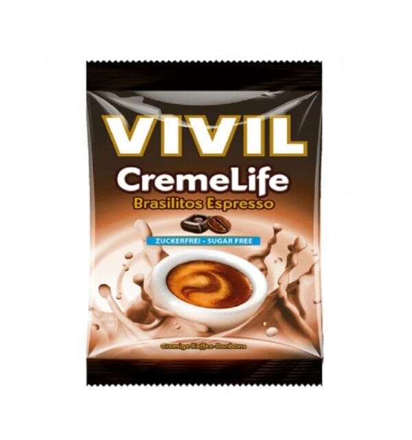 Vivil CremeLife Brazilia Espresso, cafe fără zahăr, desert gourmet pentru sănătate, cafea în formă de bomboane.