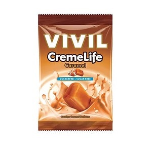 Gustare VIVIL CremeLife Caramel fără zahăr, bomboane delicioase pentru tratamente dulci.