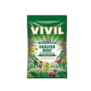Vivil gumă de mestecat cu mentă și ierburi naturale, fără zahăr, pentru alinierea respirației proaspete.