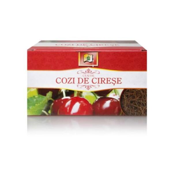 Caiet de cozi de cireşe, ceai natural pentru sănătate și detoxifiere.