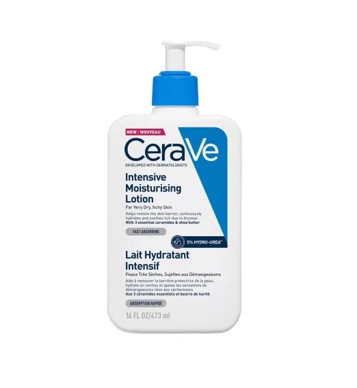 Cremă hidratantă pentru ten uscat și sensibil, CeraVe, 473 ml, hidratare intensă și absorbție rapidă.