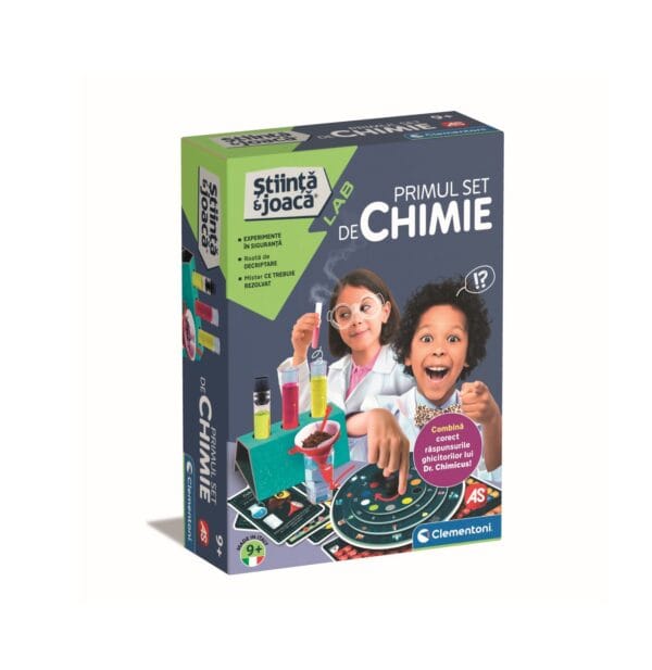 joc-educativ-primul-set-de-chimie-9-ani-clementoni-O40237-farmacia-morpheus Test de chimie pentru copii, educație științifică, joc didactic, experimente sigure.