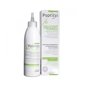 Lotion emolientă Psorilys pentru scalp cu tendință squameușă, hidratare și calmare a pielii.