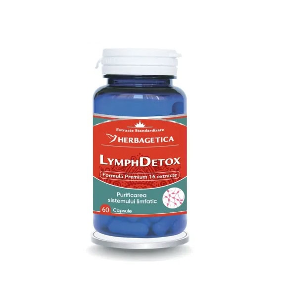lymph-detox-60-capsule-herbagetica-O42470-farmacia-morpheus Capsulă supliment detoxifiere limfatică LymphDetox Herbagetica, comprimare naturală.