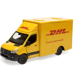 Macheta Metalica Mercedes-Benz Sprinter DHL Edition, Scara 1:48, Kinsmart