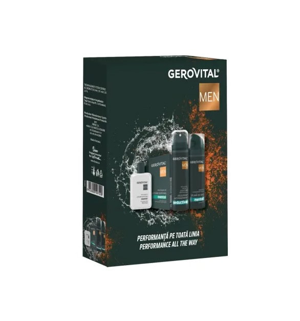 Gerovital Men set de produse de îngrijire masculină, performanță și sănătate.