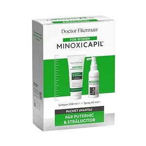 pachet-sampon-200-ml-women-spray-60-ml-minoxicapil-fiterman-O40943-farmacia-morpheus Eficace pentru părul pierde, subțire și despărțit, special pentru femei.