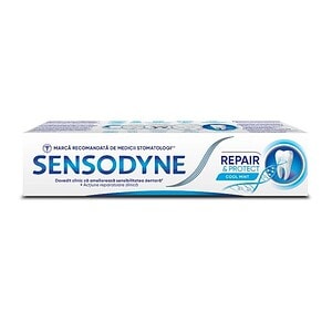 Sensodyne Repair & Protect, pastă de dinți cu efect de calmare și durabil pentru sensibilitate dentară.