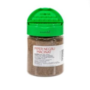 Condiment de piper negru măcinat, natural, pentru gătit și gustări.