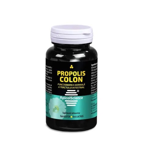 propolis-colon-60-capsule-apicolscience-O42354-farmacia-morpheus Propolis Colon, supliment pentru sănătatea digestivă, fără gluten, de la Farmacia Morpheus.