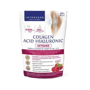 pulbere-colagen-si-acid-hialuronic-intense-cu-gust-de-zmeura-300-g-interherb-O42395-farmacia-morpheus Colagen cu acid hialuronic, supliment pentru piele, articulatii si mușchi, Farmacia Morpheus.