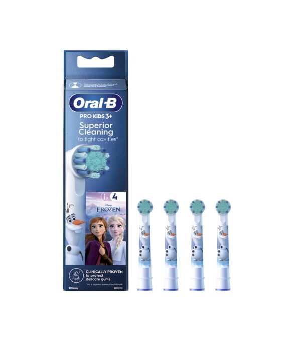 Periuță de dinți Oral-B Kids Frozen 4 bucăți, pentru copii, curățare superioară, protecție pentru gingii sensibile.