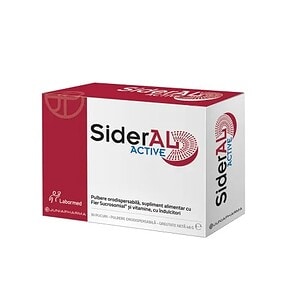 Redare a produsului de suplimente alimentare SiderAL Active cu fier, cu 30 de comprimate.