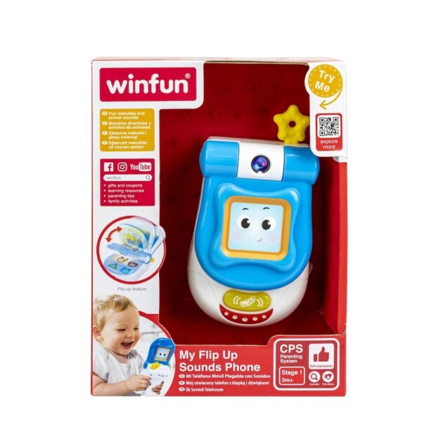 Jucarii educative pentru copii, telefon cu sunete si functie de flip-up, ideal pentru dezvoltarea senzoriala si distractive.