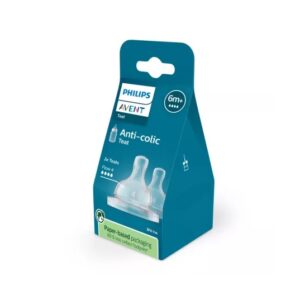 Tetina Anti-Colici, 6 Luni+, Debit 4, 2 Bucati, SCY764/02, Philips Avent