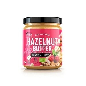 Unt de alune crude natural bio, hazelnut butter sănătoasă, alimentar și gourmet.